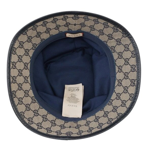 GUCCI GG Canvas bucket hat Size XL Polyester68%/Cotton16%/Nylon16% Beige/Nav... - Picture 3 of 10